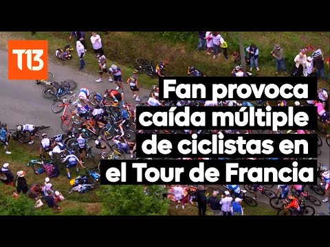 Fan provoca caída múltiple de ciclistas en el Tour de Francia