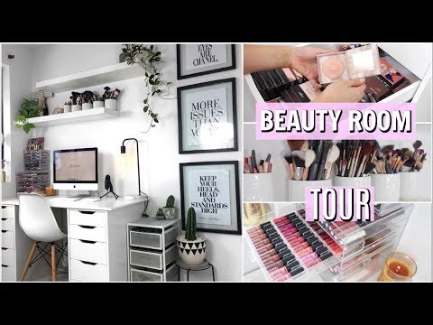 BEAUTY ROOM TOUR & STORAGE (Ikea Alex Drawers) | Natalie Boucher