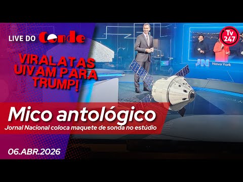 Live do Conde | Mico antológico: Jornal Nacional coloca maquete de sonda lunar no estúdio
