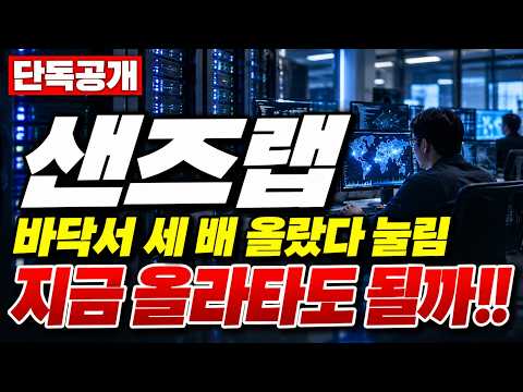 [샌즈랩 주가전망] <strong>위아래</strong> 흔들기의 정체, 2차 폭등 직전 응축입니다