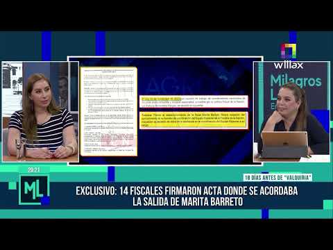 Milagros Leiva Entrevista - ENE 15 - 14 FISCALES FIRMARON ACTA DE SALIDA DE MARITA BARRETO | Willax