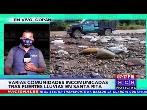 Varias comunidades incomunicadas tras fuertes lluvias en Santa Rita, Copán