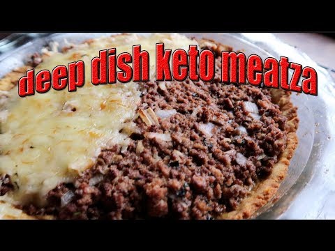 Deep Dish Keto Meatza Pie recipe | low carb, grain free, kid friendly, ketogenic |