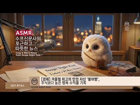 ASMR 소곤소곤 📰 무해하고 귀여운 포다 뉴스, 창간호 | 피아노 음악과 밤소리