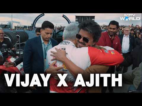 Vijay London Visit | Actor Ajith Hugs Tamil Nadu CM Vijay At UK Racing Circuit