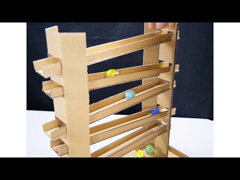 【DIY】Marble Run 誰でも作れる！ビー玉転がしの作り方【ダンボール工作】