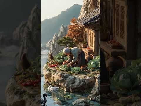 🐓 Korean Village Morning — Grandma Feeding Chickens #시골일상 #slowlife #healing