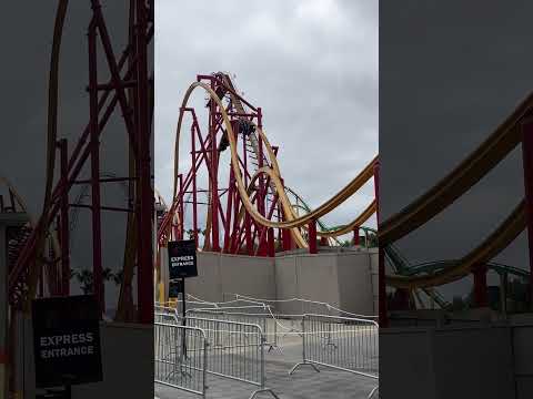 Off-Ride Wonder Woman At Six Flags Magic Mountain #rollercoasters #sixflagsmagicmountain #ride