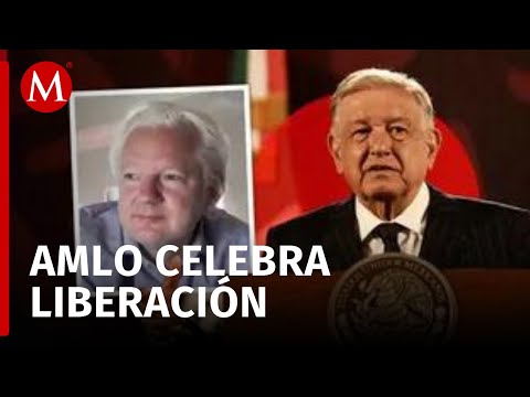 Reacción de AMLO ante la liberación de Assange, felicitaciones y mensaje