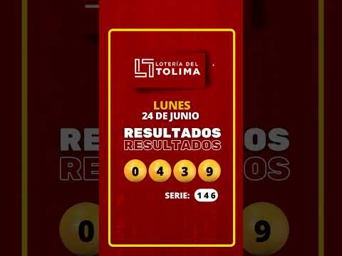 LOTERIA DEL TOLIMA del LUNES 24 DE JUNIO de 2024 #Loteria #Shorts