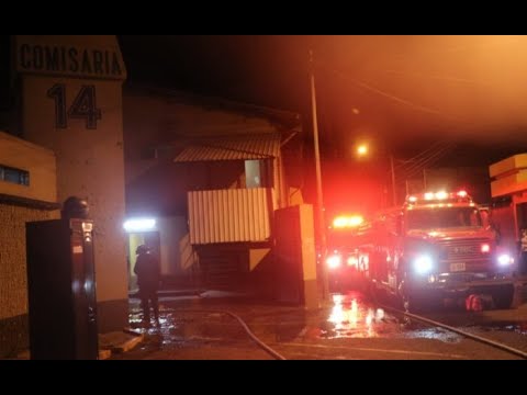 Incendio en comisaría 14 de la PNC