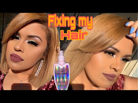 Fixing my damaged hair & dying it Honey Brown 🍯