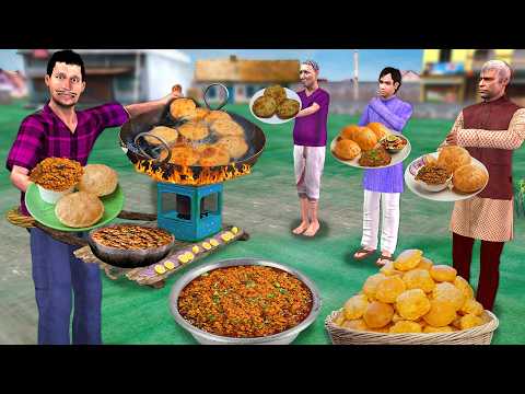Walking Keema Poori Wala Mutton Keema Puri Street  Food Hindi Kahaniya Moral Stories Comedy Video