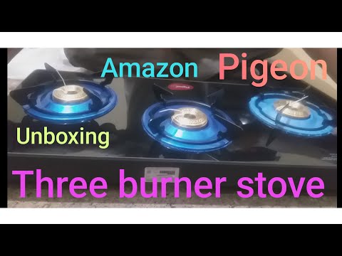 😇Unboxing 🎥 Pigeon 🏠💛 Three burner stove💥 Amazon product👌👌 super very nice💛💜❤