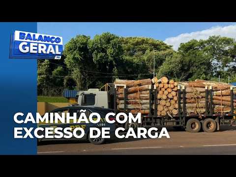 Caminhão é flagrado com 15 toneladas de excesso de carga e motorista com CNH suspensa na BR-277