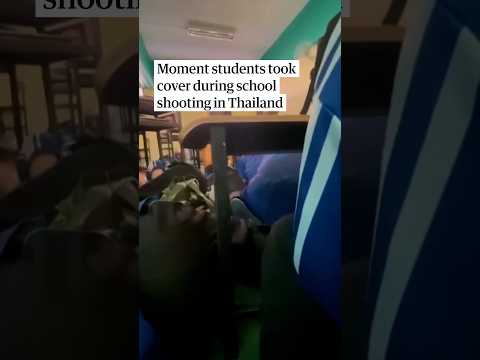 Students take cover during Thailand school shooting
