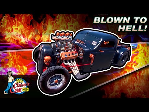 Hot Rods, Burnouts & Pinups | Frankenstein Coffin Car with Skull Headlights