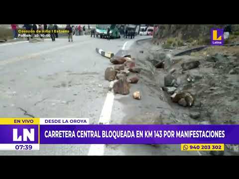 Pobladores de Huancavelica bloquean la Carretera Central