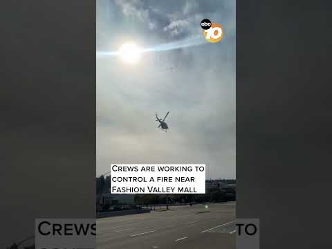 A brush fire broke out around noon today near Fashion Valley mall in Mission Valley