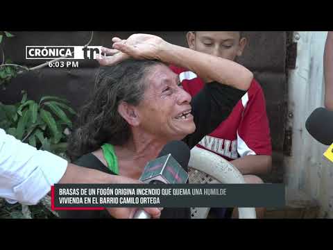 Familia en la intemperie por incendio en su vivienda en un barrio de Managua - Nicaragua