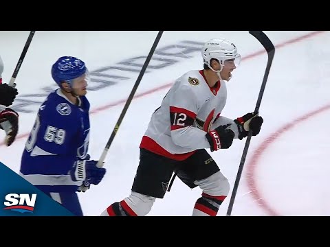 Senators Shane Pinto Buries Rebound For Late Go-Ahead Goal vs. Lightning