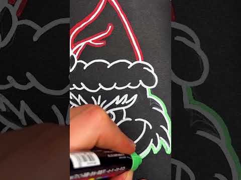 Малюємо Грінча маркерами Posca! Glow Effect! #Shorts