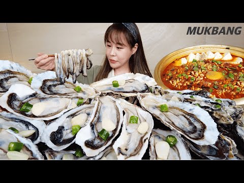 SUB) 제철 오동통 굴회 왕창 쌓아놓고 먹기 Ft.후식 순두부진짬뽕X3 먹방 raw Oysters Korean Spicy ramen REAL SOUND ASMR MUKBANG