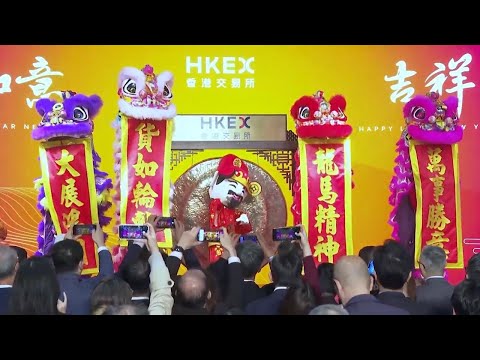 Ceremony at Hong Kong Stock Exchange marks first trading day in the Year of the Dragon