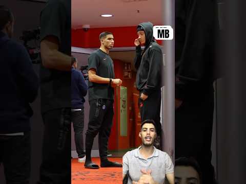 لقطة رائعة بين أشرف حكيمي والياس بن صغير #الجزائر #المغرب