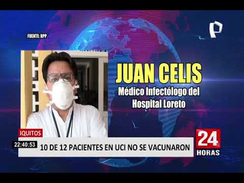 Iquitos: 10 de 12 pacientes hospitalizados en UCI no se vacunaron