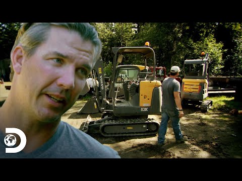 Dustin desarma mini excavadoras para su traslado | Fiebre del Oro | Discovery Latinoamérica