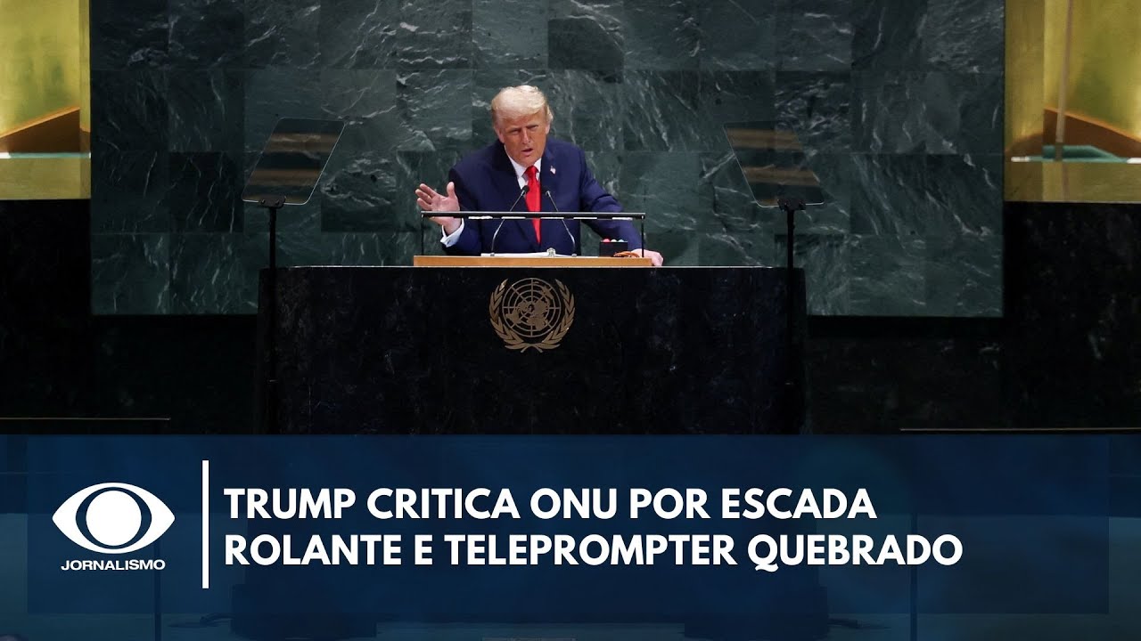 Trump critica ONU por escada rolante e teleprompter quebrado