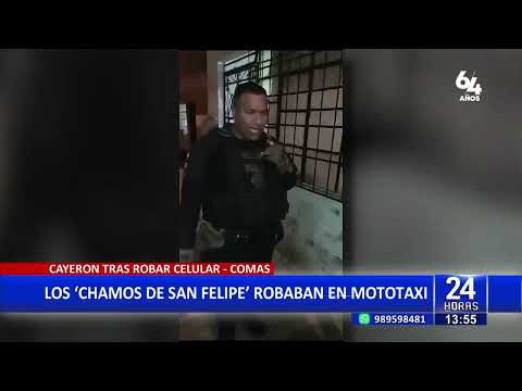 Caen Los Chamos de San Felipe en Comas: Delincuentes robaban en mototaxi