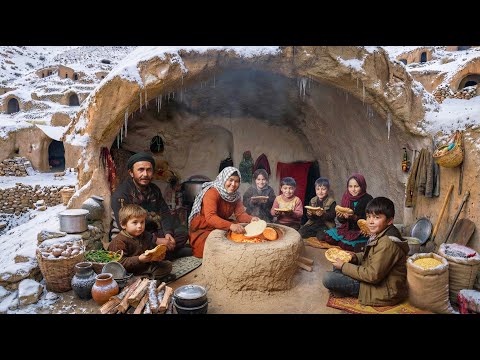📍 Warmth of the Cave on a Snowy Day; The Twins’ Feast with Organic Food 👨‍👩‍👧‍👦🔥