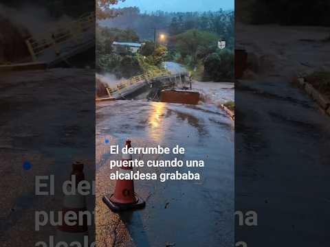 Se derrumba un puente en plena grabación de una alcaldesa