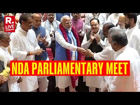 PM Modi Attends NDA Parliamentary Party Meeting in Parliament Premises