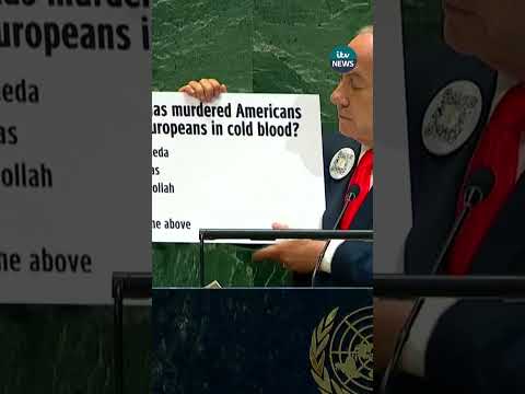 Netanyahu does 'pop quiz' of 'enemies' in UN speech #netanyahu #israel #unitednations #shorts