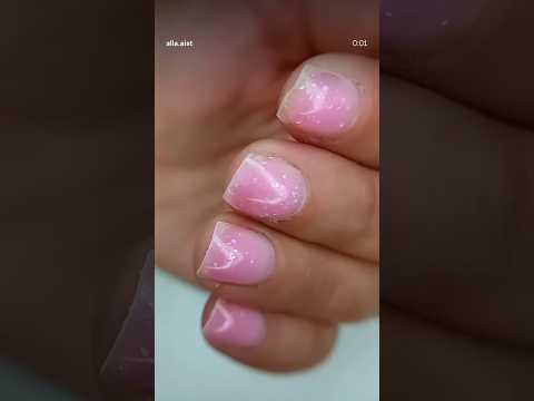 pollen file manicure and color coating gel varnish base pink