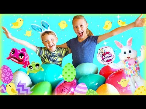 Easter Bunny HUGE Surprise Toy Opening! Giant Colorful Easter Eggs, Yellies, 5 Surprise, and MORE!