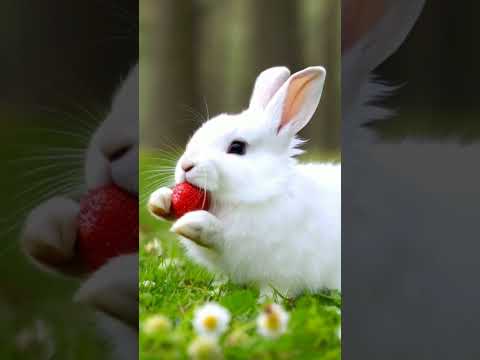 rabbit eat strawberry