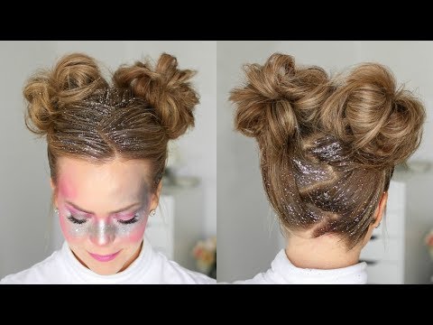 Easy Galaxy Girl Glitter Buns | Missy Sue