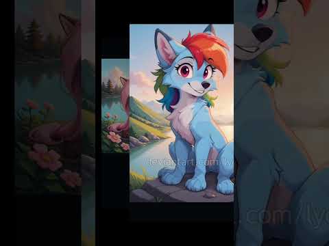 rainbow dash and fluttershy as cute foxes