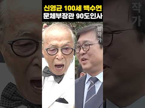 <strong>신영균</strong> 100세 백수연잔치 문체부장관 90도 인사