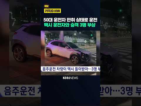 음주운전 차량이 택시 들이받아..3명 부상 / KNN