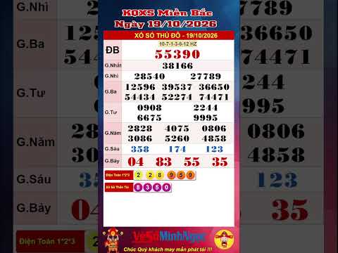 Xổ Số Miền Bắc, XSMB ngày 19/10/2026, Trực Tiếp KQXS: Xổ Số Hà Nội <strong>XSHN</strong> KQMB