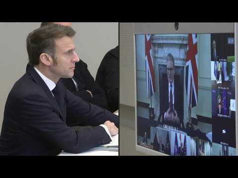 French President Macron attends a coalition call on Ukraine hosted by UK PM Starmer | AFP