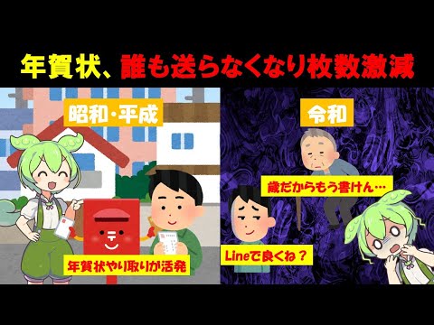 年賀状文化、誰も送らなくなり終わる【ずんだもん&ゆっくり解説】