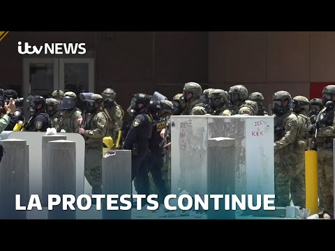 National Guard troops arrive in Los Angeles as protests continue over immigration raids | ITV News