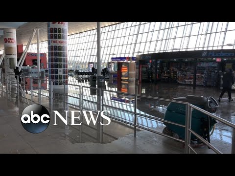 Burst pipe at JFK adds to airport chaos
