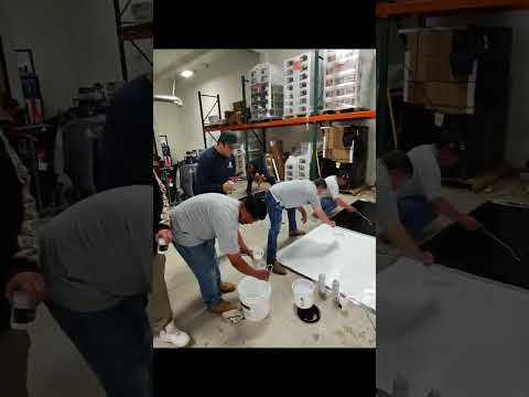 Teaching our student epoxy floor design techniques.